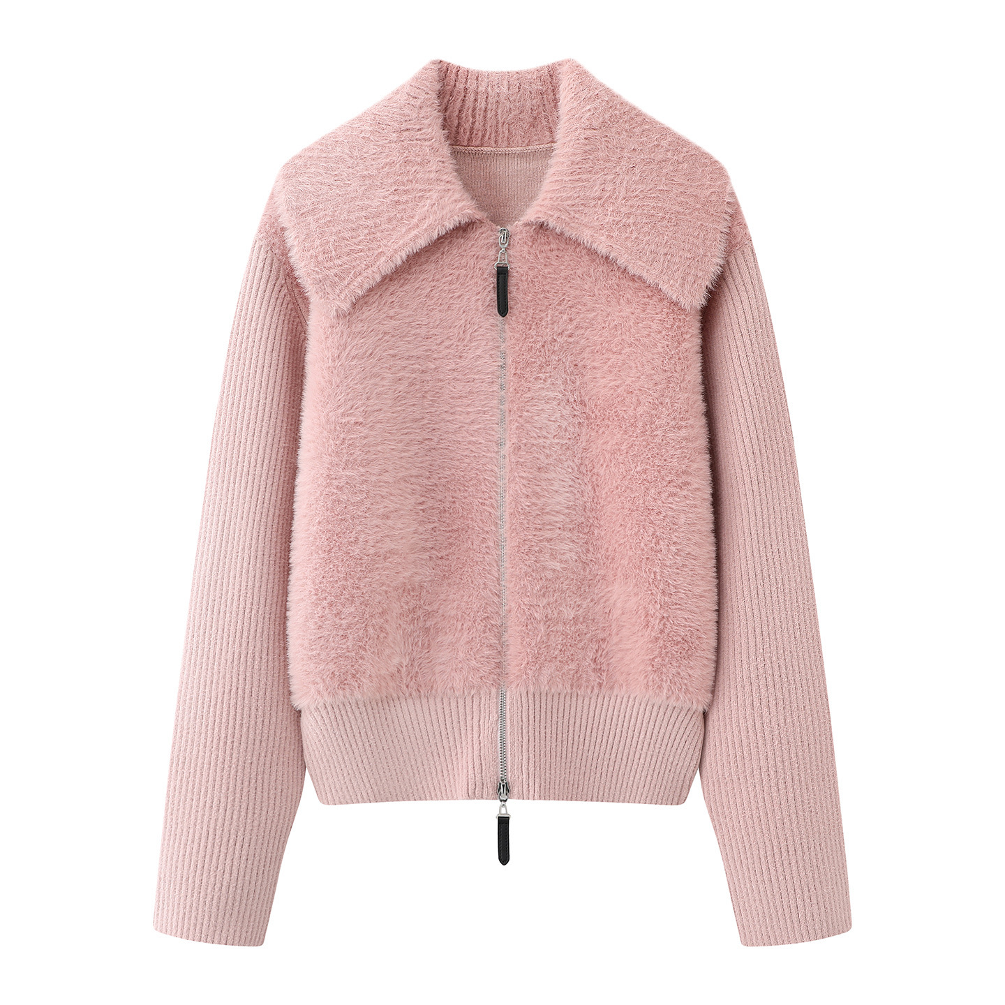 毛衣针织衫翻领外套2025冬季新款女装长袖毛绒上衣 Y0221125001