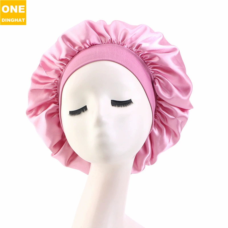 Sleeping Hat TJM-301 — Wide-Edge High-Elastic Ladies Hair Care Cap, Satin-Look, 56–58 cm