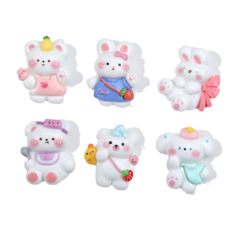 Lindo otoño mochila de viaje oso DIY accesorios de resina de goma crema caja del teléfono accesorios para el cabello colgante material al por mayor de nuevo Pato Conejo