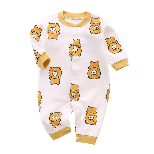 Spring and Autumn baby jumpsuits, Category A newborn clothes, pure cotton underwear jumpsuits, baby robes, pajamas, crawl clothes 3