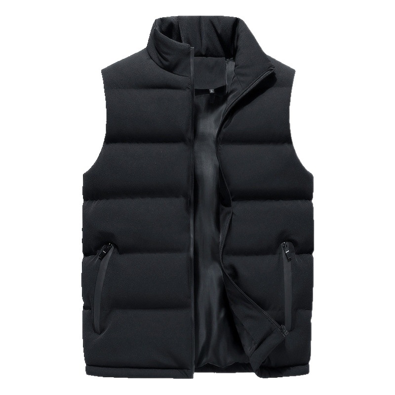 2023 Chaleco de pareja otoño e invierno más el tamaño del collar soporte hacia abajo chaleco algodón caliente los hombres