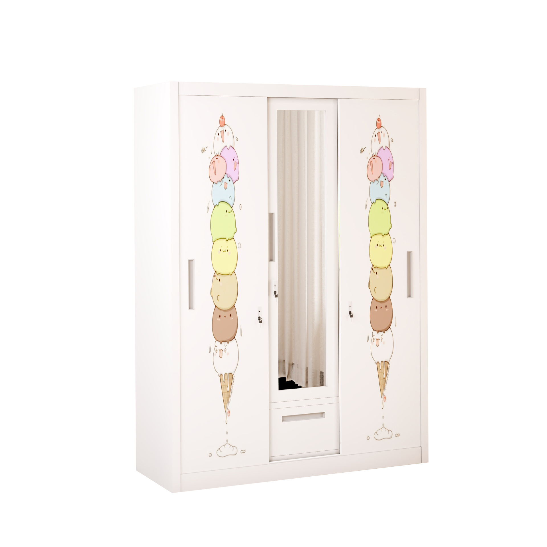 Asia oriental más vendido armario de impresión transfronterizo casillero para el hogar puerta corredera armario de almacenamiento de dormitorio para niños fábrica de comercio exterior image 6