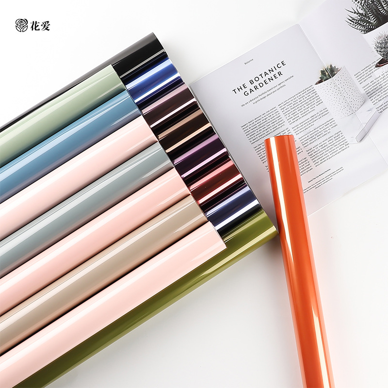 新款花店鲜花包装纸圣诞节透明雪花玻璃纸平安夜苹果礼品包装纸