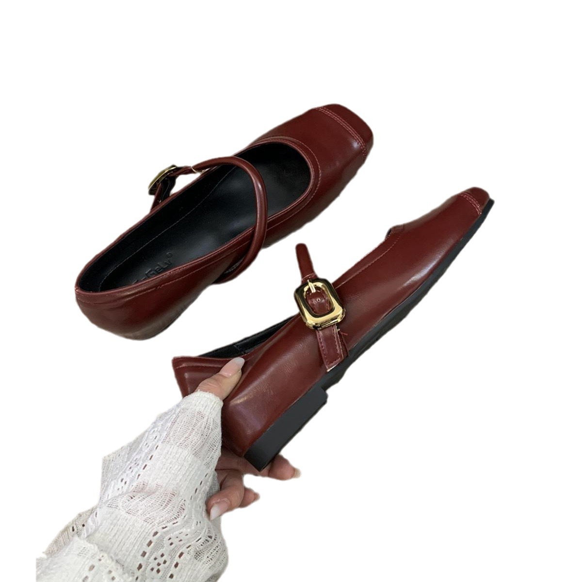 Pequeño aumento de 5cm de altura plateada zapatos de mujer primavera 2024 nuevo estilo francés cabeza redonda zapatos de boca superficial