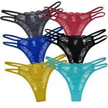 跨境ebay外贸丁字裤性感蕾丝边镂空 女式丁/T字裤 现货内裤批发