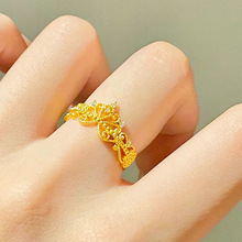 小碎钻皇冠戒指女辛德瑞拉金蕾丝花纹镂空指环新款时尚高级礼物