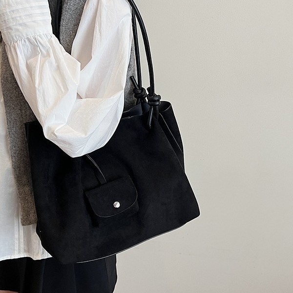 Borsa a spalla stile coreano opaca borsa a secchiello_voghion.com