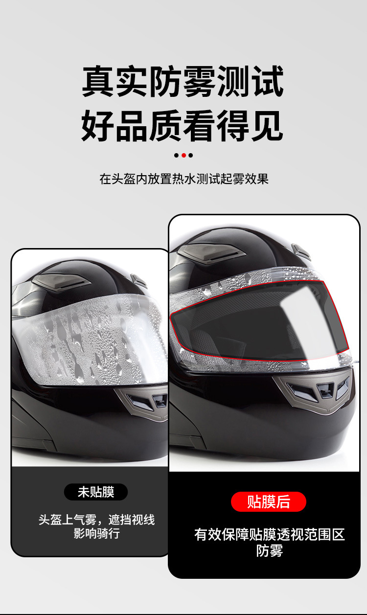 Helmet Sun Protection Film, Anti-Uv Film, Anti-Fog Film for Lenses, Sunshade Film for Electric Vehicle Full Helmet and Half Helmet