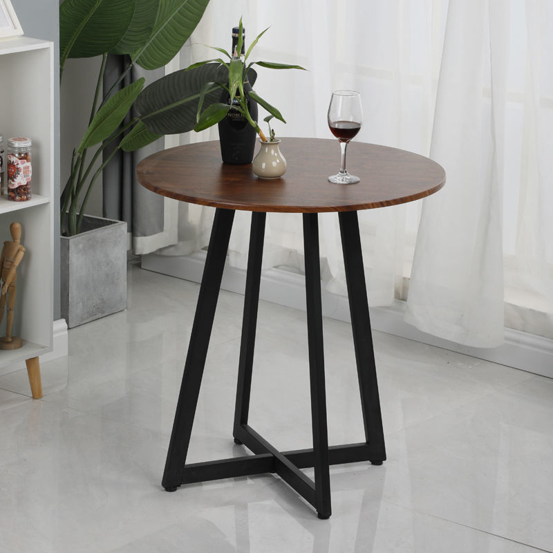 Mesa de comedor redonda pequeña, estilo moderno nórdico, ideal para hogar, balcón, tienda de té o área de negociación