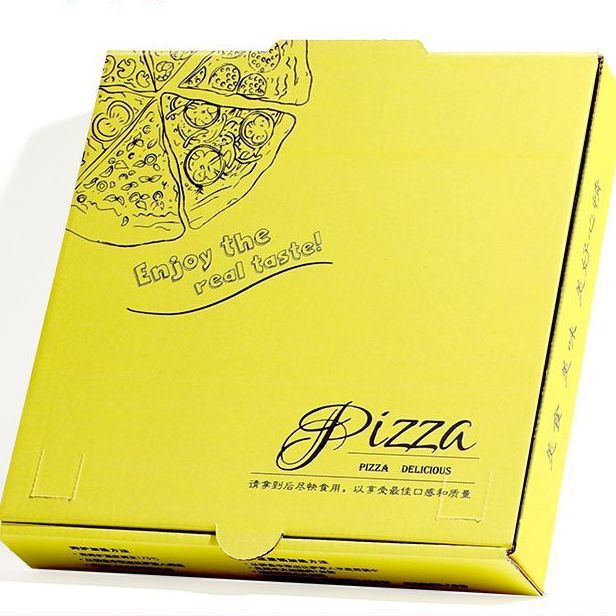 Caja de pizza Caja de embalaje de alimentos Caja de pizza comercial Caja vacía para llevar Caja kraft Caja de avión colorida Caja al por mayor