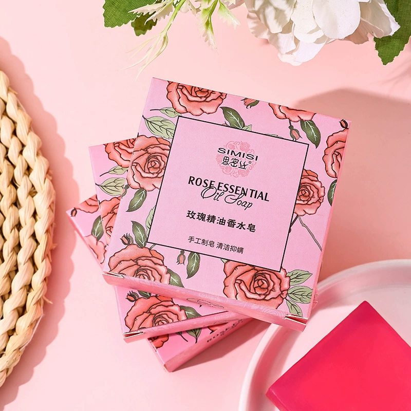 Розовое мыло ручной работы для женщин розовое мыло эфирное масло для очистки масла для контроля масла Мыло для мытья лица