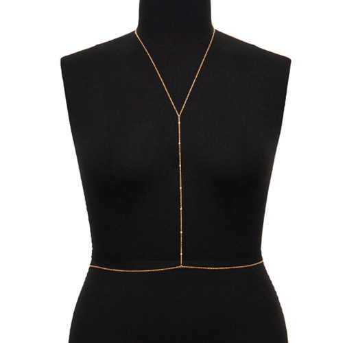 European and American cross-border jewelry, beach bikini sexy body chain, metal round bead chain waist chain integrated chain, in stock