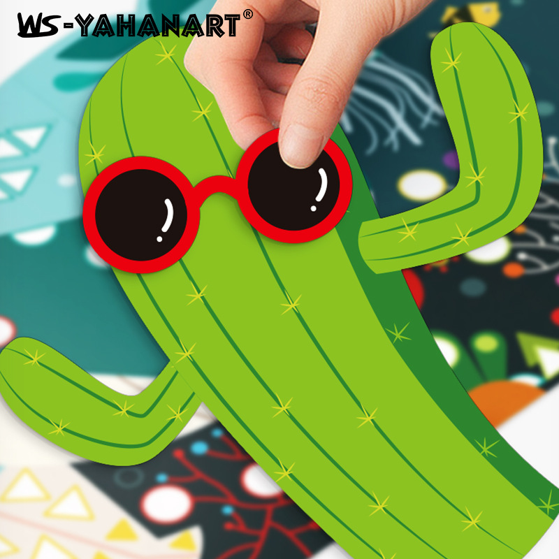 Set de Pintura Rasca y Pegatinas Infantil de Papel Artesanal para Niños