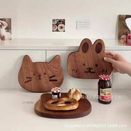 宝宝辅食菜板创意木质菜板砧板木质水果面包点心托盘创意动物盘