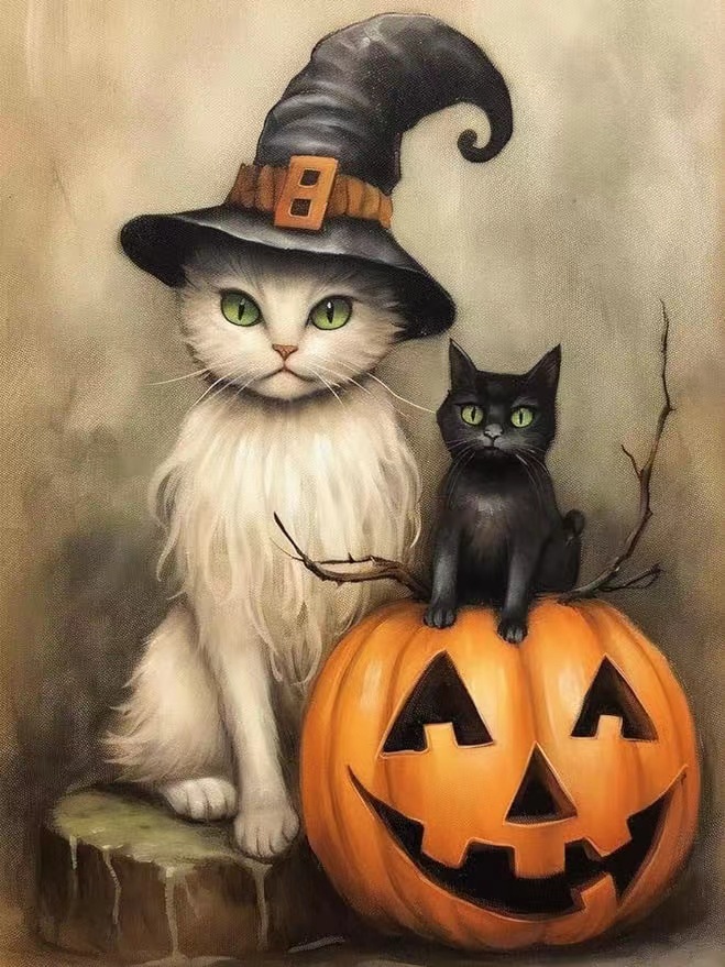 Amazon nueva pintura de diamantes 5D Halloween fantasma calabaza búho lleno de pintura de diamantes diy pintura de decoración para el hogar