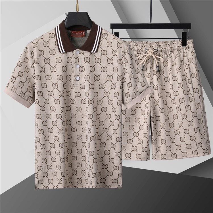 Top Edition) G polo con solapa de manga corta conjunto de moda versátil impresión clásica de estilo masculino y femenino de alta calidad