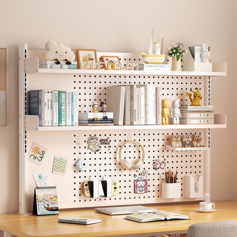 Desktop Perforated Board Storage Rack, Punch-Free Study Desk, Office Vertical Partition, Desk Bookshelf, Organizing and Storage Rack