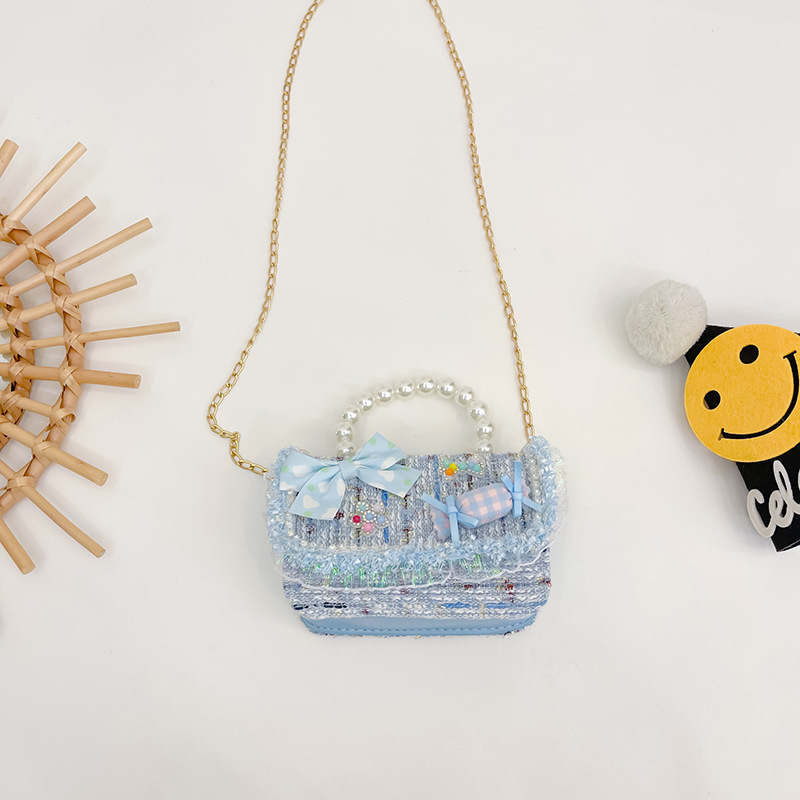Nuevo bolso de mensajero de La Niña de los niños niña estilo de Chanel estilo occidental Linda niña linda de dibujos animados portátil pequeña bolsa