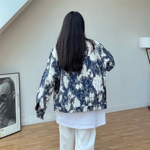 2024 spring and autumn handsome jacket for women ins high street trendy brand Hong Kong style Harajuku style Korean style trendy loose jacket