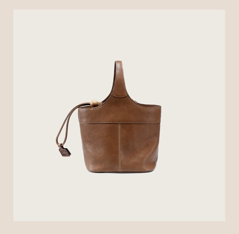 Qiu Zhen – sac à main à bandoulière en cuir véritable de vache tanné, sac panier à légumes de grande capacité pour les déplacements, femme_voghion.com