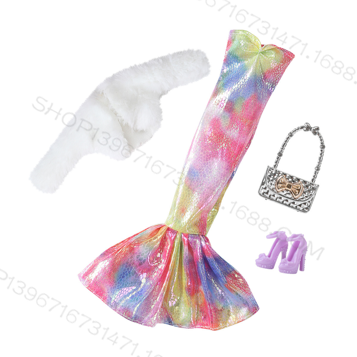 (Cross-border trading), multicoloured evening dress, children's clothing, fish tail 6