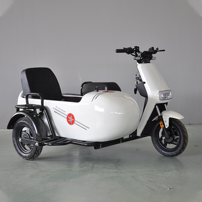 Coche eléctrico cubo triciclo babuino motocicleta eléctrica de tres ruedas lado lateral triciclo eléctrico