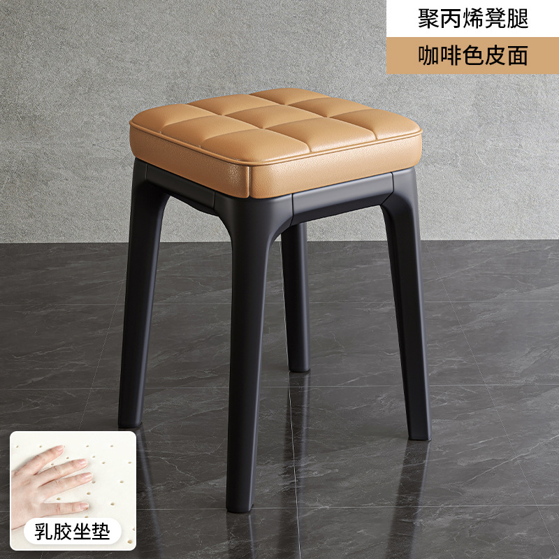 Silla de comedor del hogar taburete de plástico silla engrosada bolsa suave Banco alto apilable moderno simple comedor taburete sala de estar