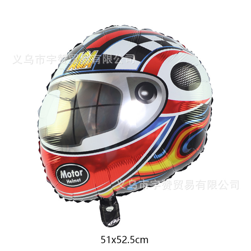 Amazon nuevo tema Racing coche casco neumático película de aluminio globo rueda ecuación rápido Racing globo