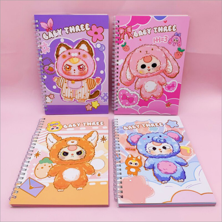Cuaderno Espiral Dibujos Animados de Giro Horizontal para Estudiantes