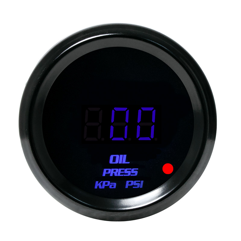 Car modification instrument 12V universal blue light digital display rotary meter booster water temperature oil pressure oil temperature voltage 52MM