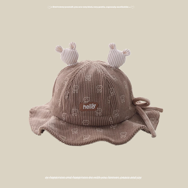 Sombrero para bebés sombrero pescador para bebés otoño y invierno para hombres y mujeres sombrero lindo conejo primavera y otoño sombrero para bebés