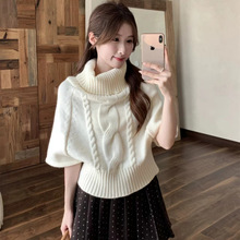 韩系慵懒半高领毛衣女2025秋冬季新款氛围感穿搭长袖叠穿针织上衣