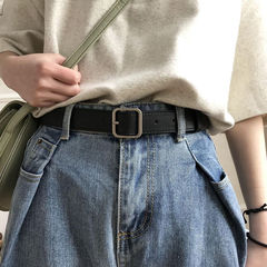 ベルト女子百合ins風装飾ジーンズ高級感復古小衆夏学生黒カジュアルベルト