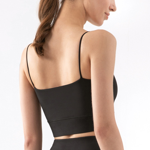 European and American style yoga vest top with chest pad women's sports bra thin shoulders beautiful back sling fitness underwear yoga clothes