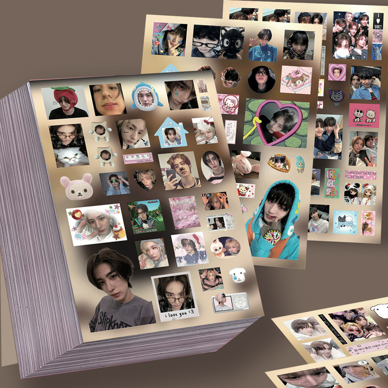 8 Pieces of Boynextdoor Die-Cut Stickers, Popular Korean Style, Featuring Kim Tong-Hyun and Lee Chang-Hyuk, Collage Material, Waterproof Stickers