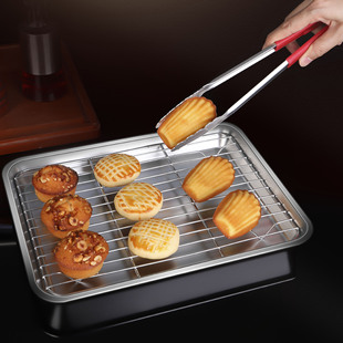304 Stainless Steel Plate Flat Bottom Square Basin Deepened Tray Steamed Rice Plate Dish Plate Fast Food Box Baking Cooling Drying Rack