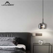 床头灯轻奢现代简约大气玻璃高级2024年新款中山灯具房间卧室吊灯