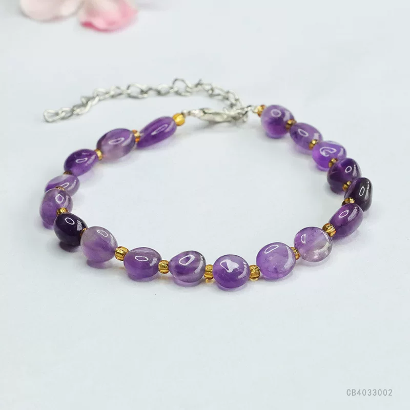 Натуральный аметист сопровождающая bracelet Jiuzilihuo браслет Caibao Factory оптом CB4033002