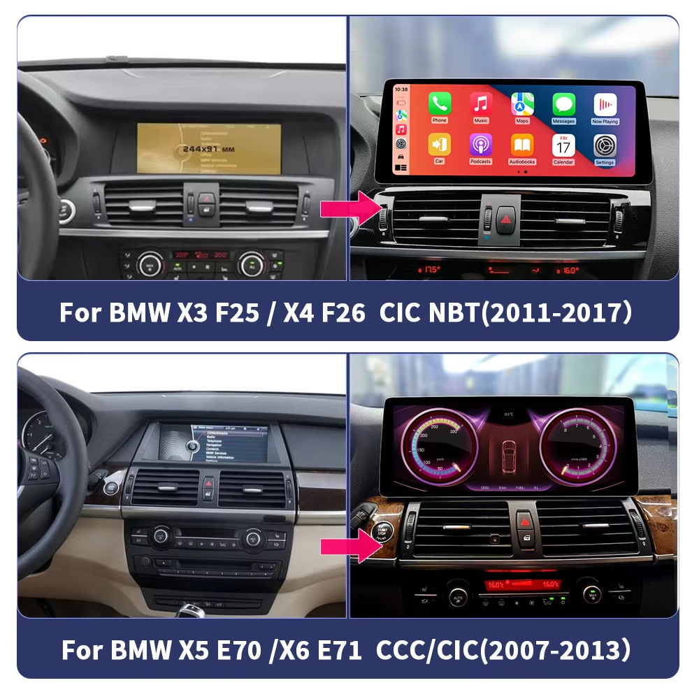 Suitable for BMW X3 F25 X4 F26 X5 E70 X6 E71 in-car large-screen central control navigation system