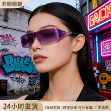 2026新款个性时尚方框金属连体墨镜男女防风运动防紫外线太阳眼镜