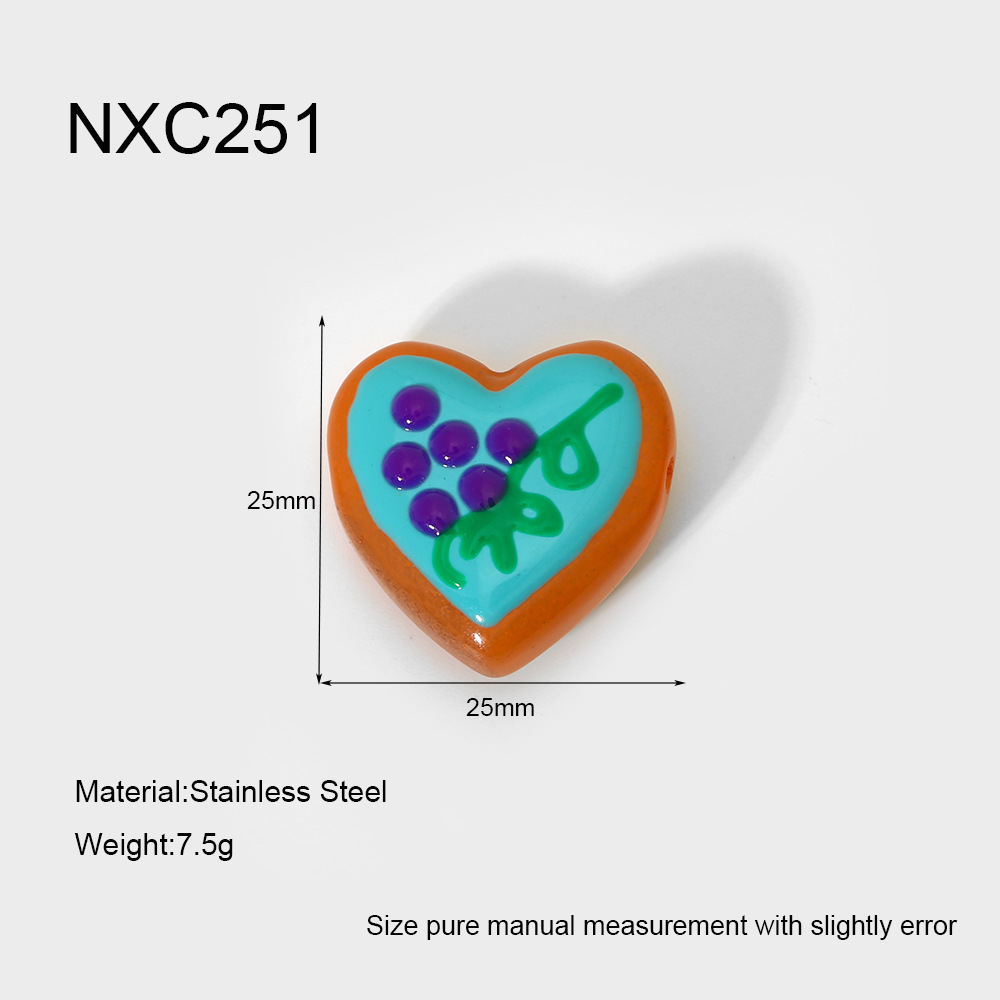 9g Weight Beads Jewelry Making Type 25*25mm Jewelry Making Size 1 Piece Quantity Glass Material Fruit, Heart Shape, Boots Pattern Cute, Sweet Style Irregular Craft 1 Piece 25*25mm Glass Fruit Heart Shape Boots Polished Beads DIY Jewelry Accessories 1