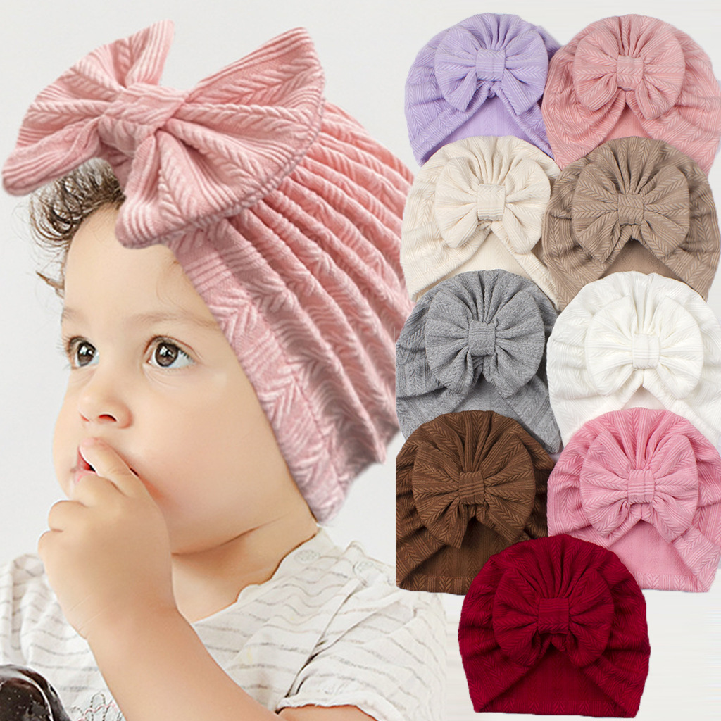 2024 European and American new wheat ear striped baby hat