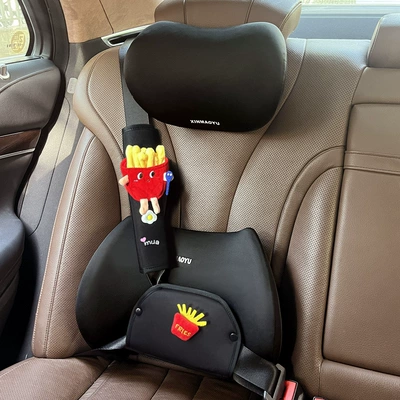 Seat belt shoulder pad | Shoulder Pad Adjustment Set - shield-todays-french-fries-set-of-four-four-seasons-model-universal-for-both-left-and-right