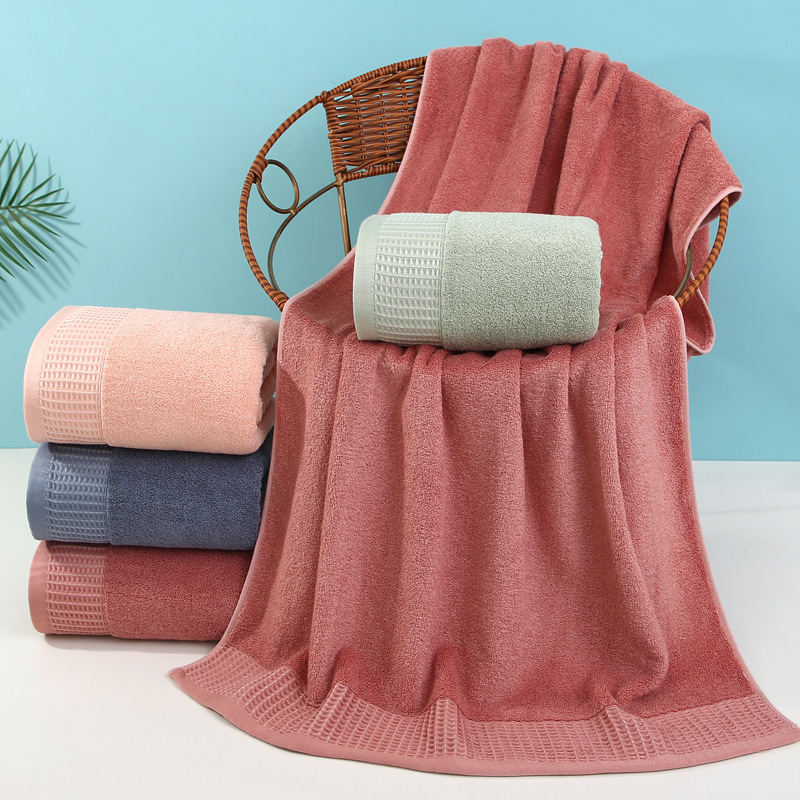 Gaoyang factory plain bamboo fiber 140*70 waffle bath towel soft absorbent bamboo charcoal bath towel Gaoyang factory plain bamboo fiber 140*70 waffle bath towel soft absorbent bamboo charcoal bath towel