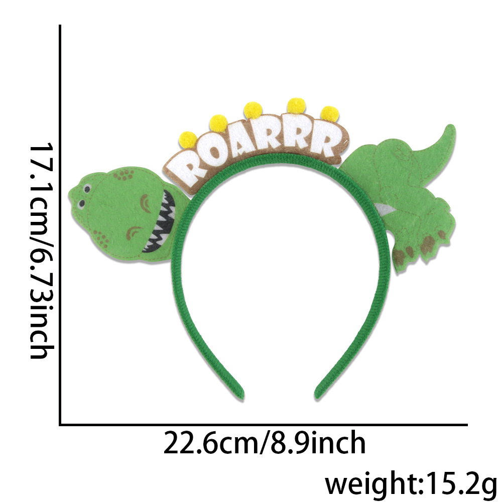 Dinosaurio infantil cabello de flor de bosque tema de cumpleaños decoración de fiesta tiranosaurus aro de huevo de dinosaurio alas de dragón botón de cabeza