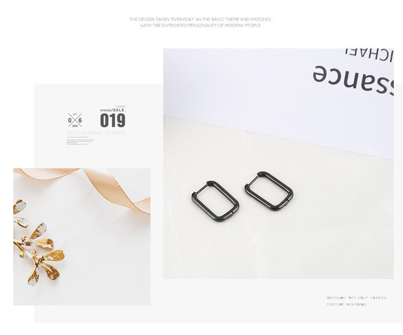 Fashion Geometric Titanium Steel Plating Earrings 1 Pair