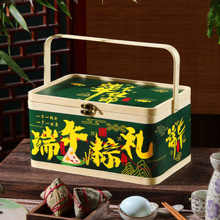 Dragon Boat Festival Rice Dumpling Packaging Gift Box Bamboo Woven Satchel Basket Company Employee Gift Empty Box 2025 New Style