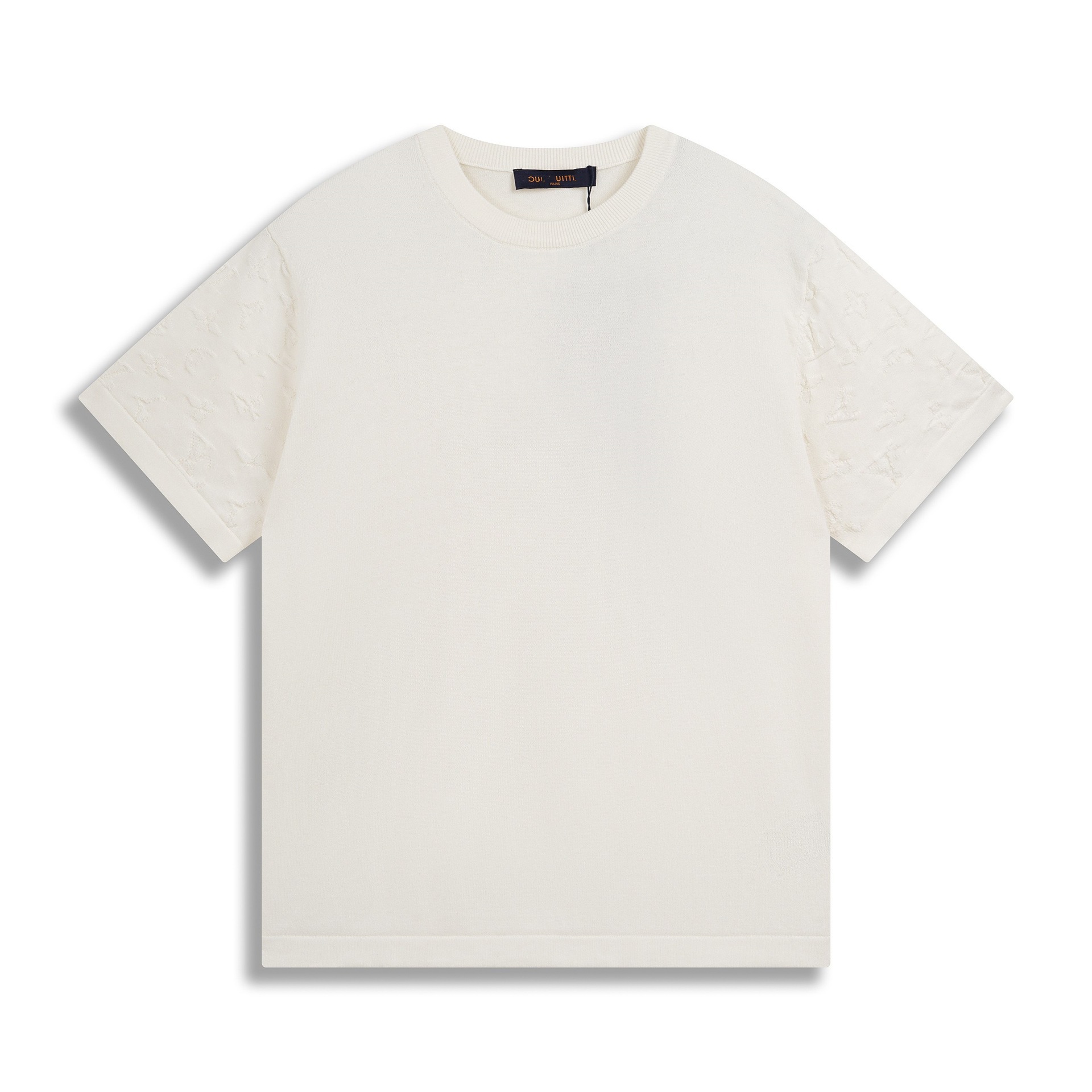 T-shirt de punto de alta versión de burro 2025 nuevo tablero de ajedrez letras jacquard casual suelta hombre y mujer mangas cortas