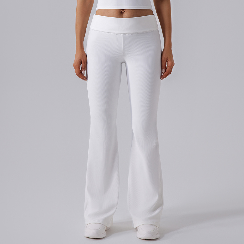 Transfronterizo cintura alta yoga ajustado pantalon de boquilla pantalon de boquilla pantalon de mujer pantalon de entrenamiento casual para correr