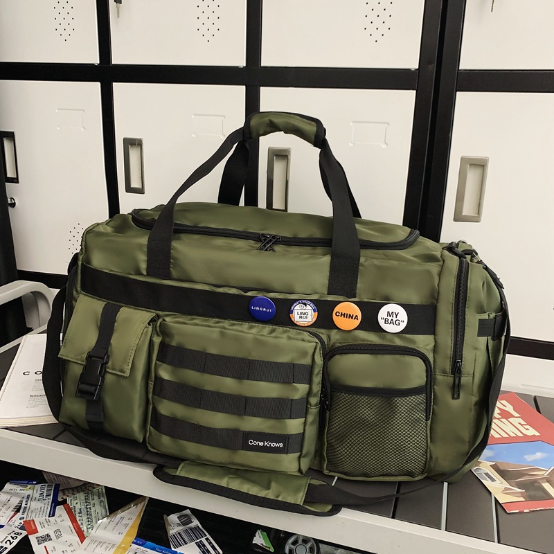 Sac de voyage d'affaires Harajuku de grande capacité, combinaison de travail sombre, sac à main à bandoulière fonctionnel, sac de sport tendance et cool_voghion.com